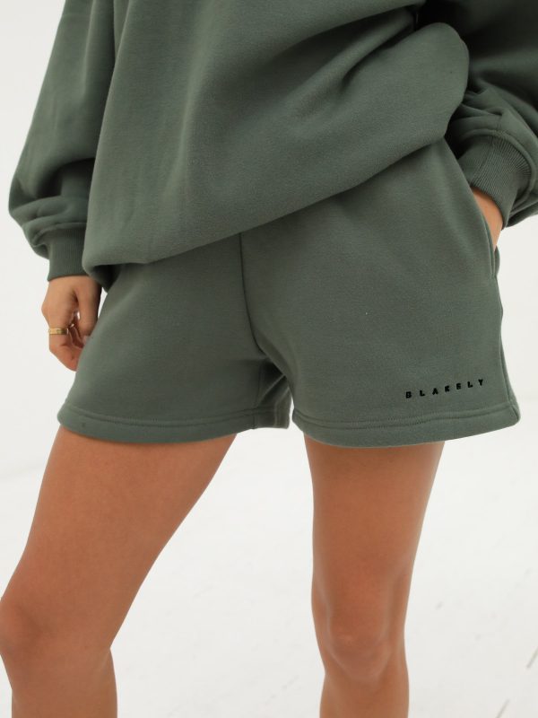 Isabel Jogger Shorts - Khaki Green - Image 5