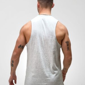 Apex Label Sleeveless Vest - Marl White