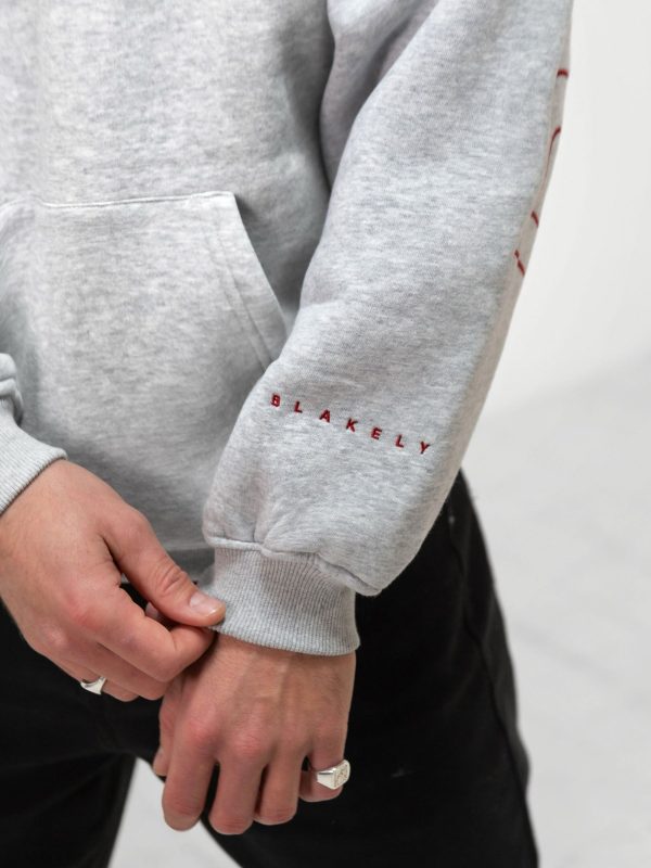 Embroidered Idris Oversized Hoodie - Red - Image 4