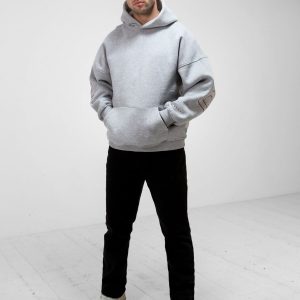 Embroidered Idris Oversized Hoodie - Red