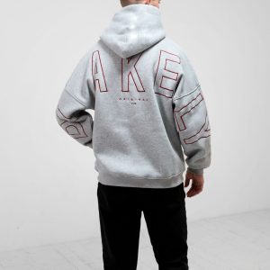 Embroidered Idris Oversized Hoodie - Red