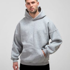 Embroidered Idris Oversized Hoodie - Red
