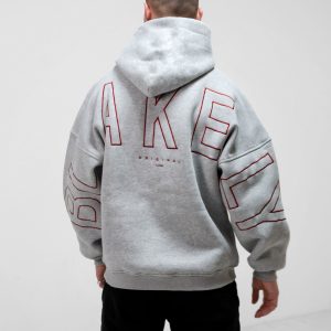 Embroidered Idris Oversized Hoodie - Red