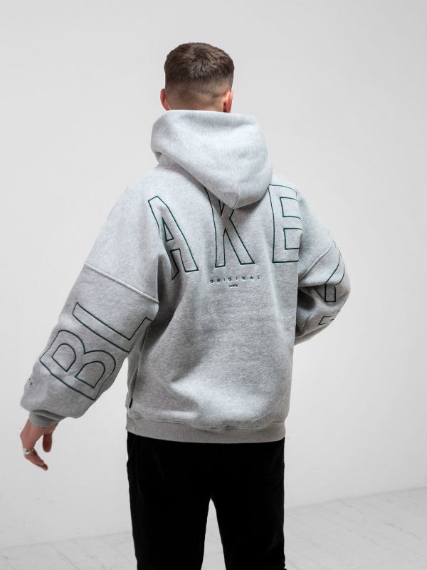Embroidered Idris Oversized Hoodie - Teal - Image 5