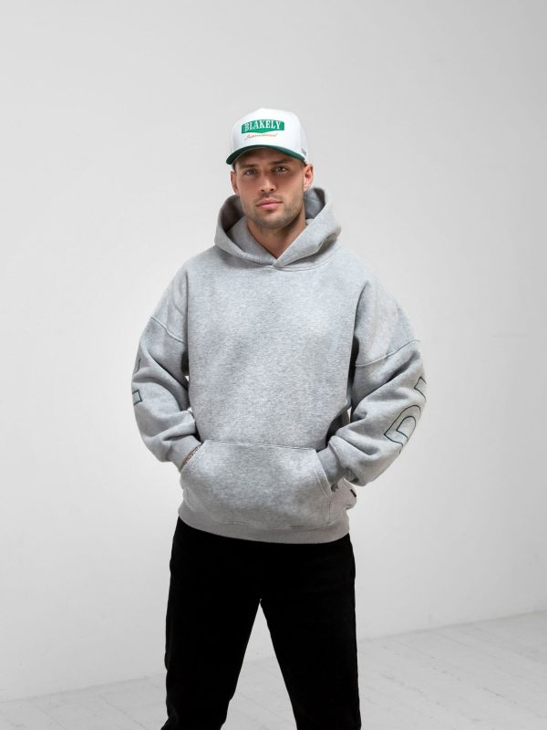 Embroidered Idris Oversized Hoodie - Teal - Image 6