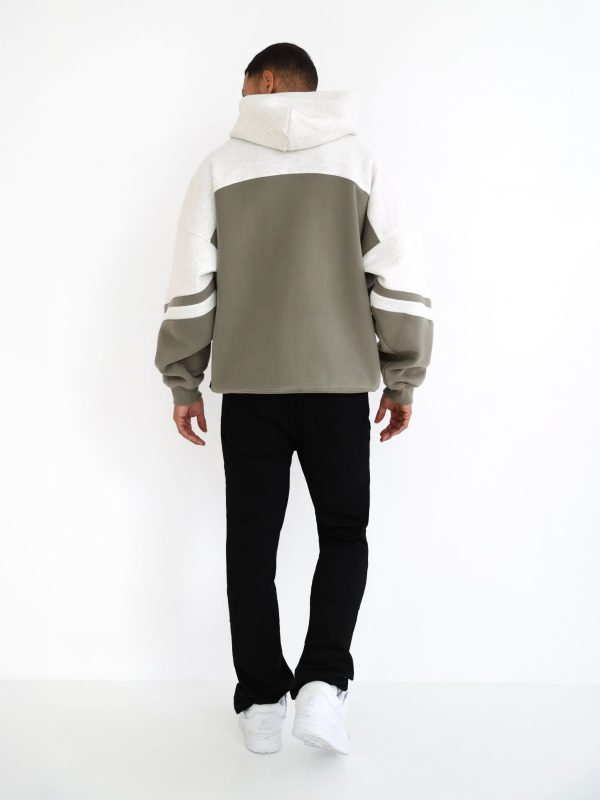 Curved Panel Relaxed Hoodie - Safari Green - Image 4