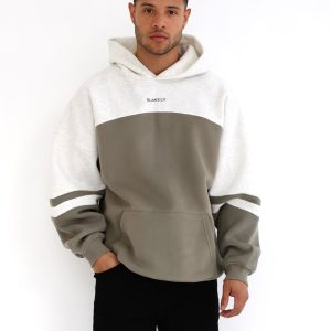 Curved Panel Relaxed Hoodie - Safari Green