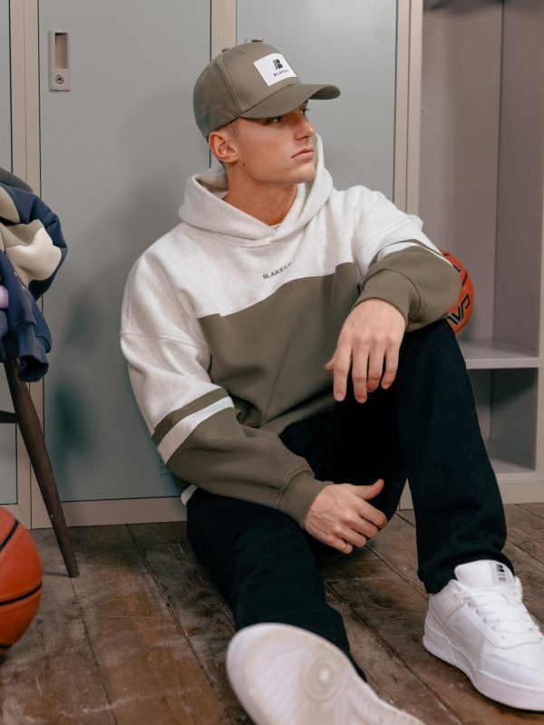 Curved Panel Relaxed Hoodie - Safari Green - Image 2