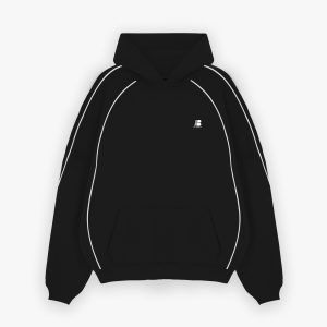 Seam Relaxed Hoodie - Black