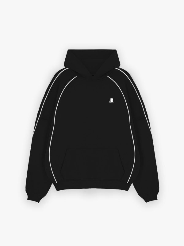 Seam Relaxed Hoodie - Black - Image 3