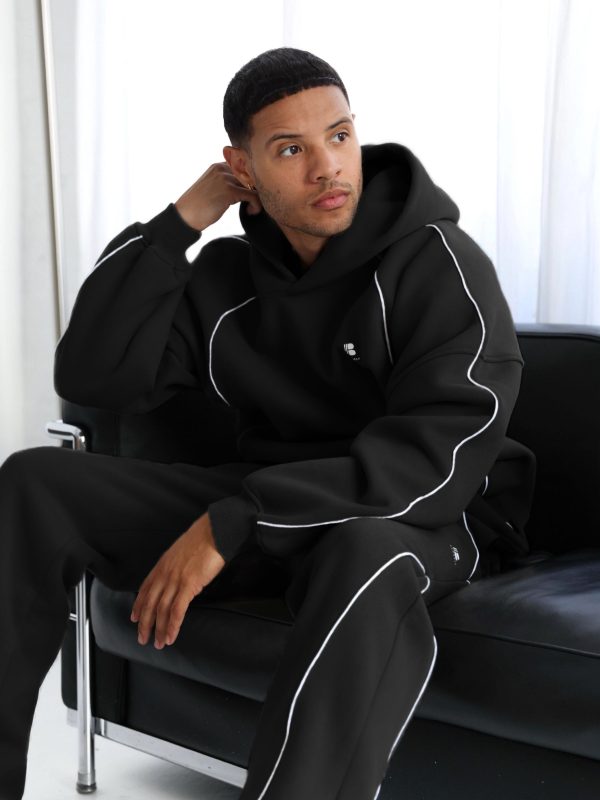 Seam Relaxed Hoodie - Black - Image 2