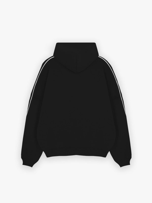 Seam Relaxed Hoodie - Black - Image 4