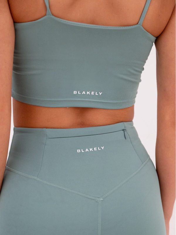 Soft Sculpt Cycling Shorts - Sage Green - Image 4